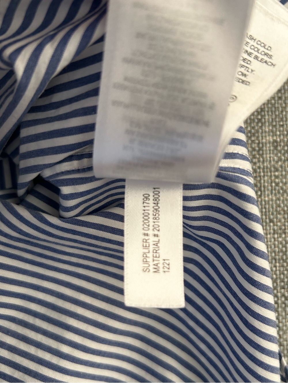 Lauren Ralph Lauren Non-Iron Blue White Striped Stretch Button Down Cotton Shirt - Picture 10 of 13
